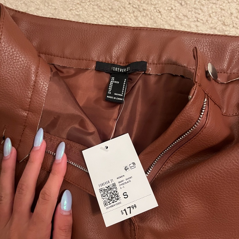 Forever 21 brown leather skirt